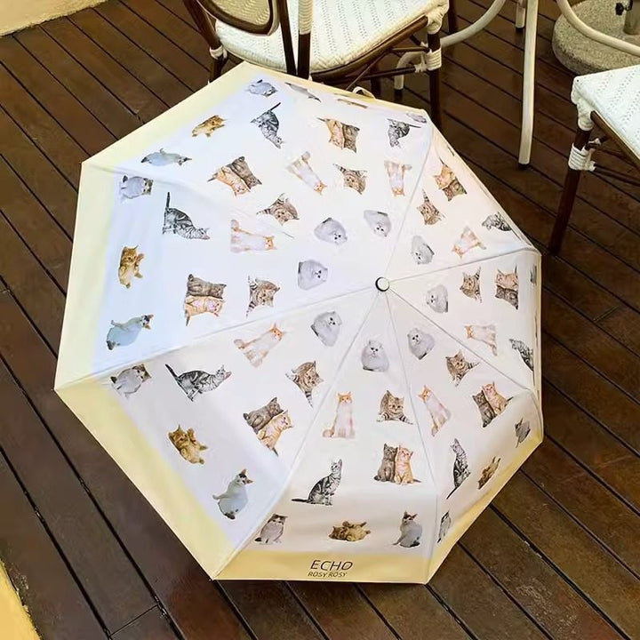 Ladies folding umbrella with playful animal design Kalsten
