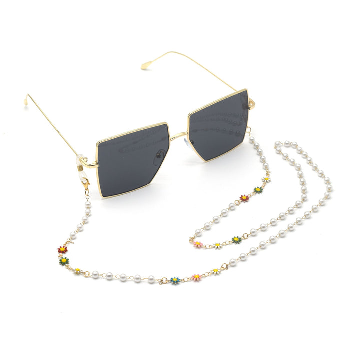 Elegant Pearl and Colorful Gemstone Eyewear Chain Kalsten