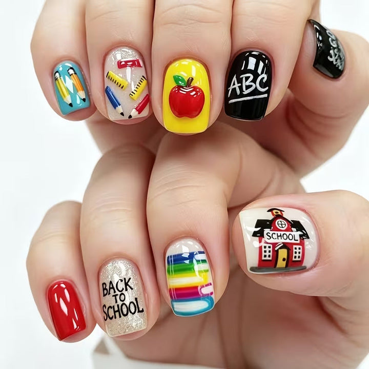 Creative School-Themed Nail Art Set Kalsten