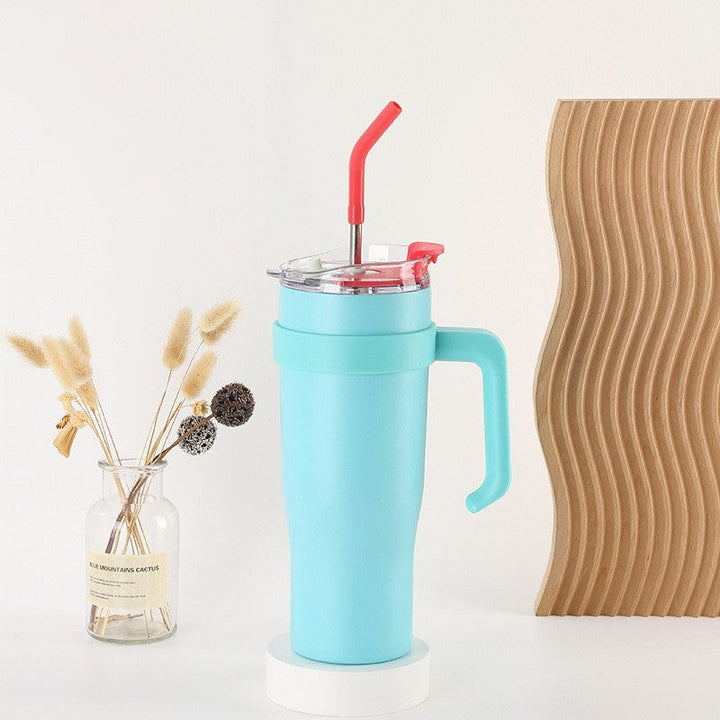 Women's insulated cup with straw and ergonomic handle Kalsten