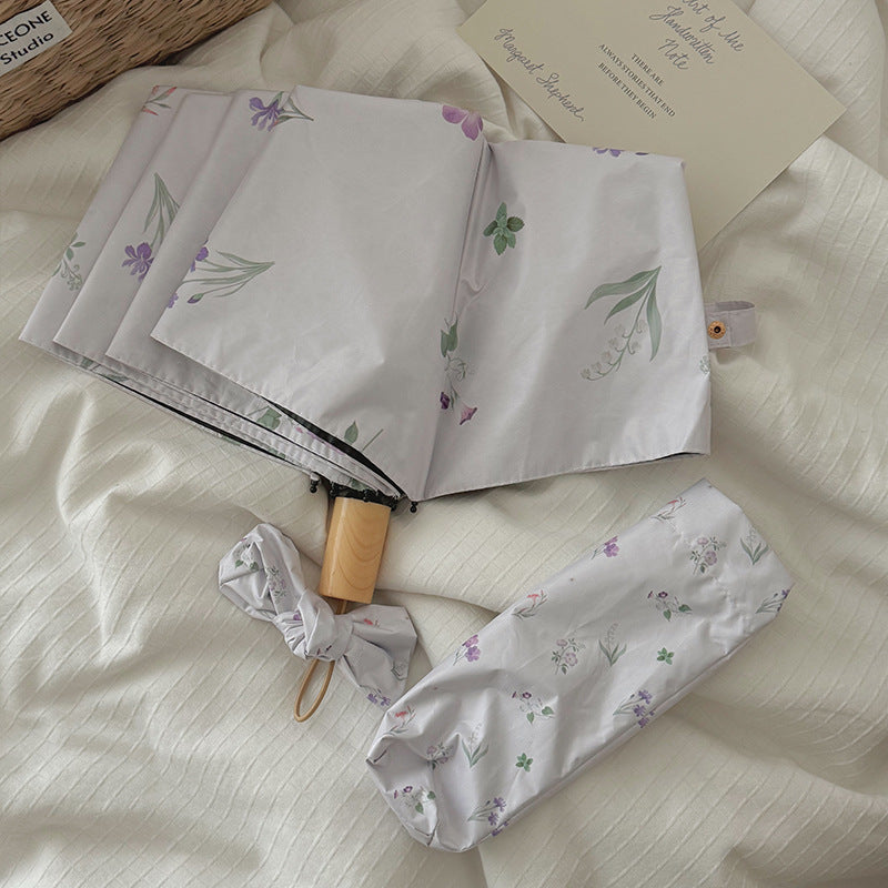 Ladies Folding Umbrella with Elegant Flower Design Kalsten