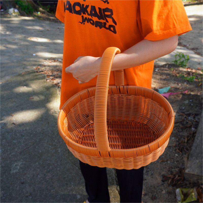 Handwoven Round Wicker Storage Basket Kalsten