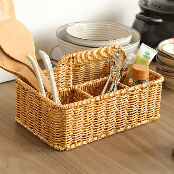 Unisex storage basket with compartments and practical carrying handle Kalsten