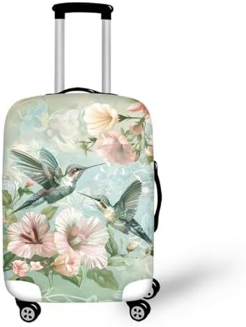 Unisex nano elastic suitcase cover with horse and sunflower motif, stretchable stretch protection for hard shell trolley with zipper Kalsten