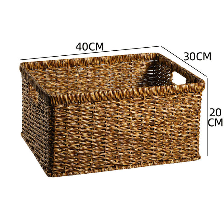 Handcrafted Rectangular Wicker Storage Bin Kalsten