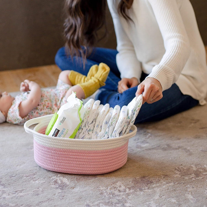 Ladies durable and stylish storage basket in layered look Kalsten