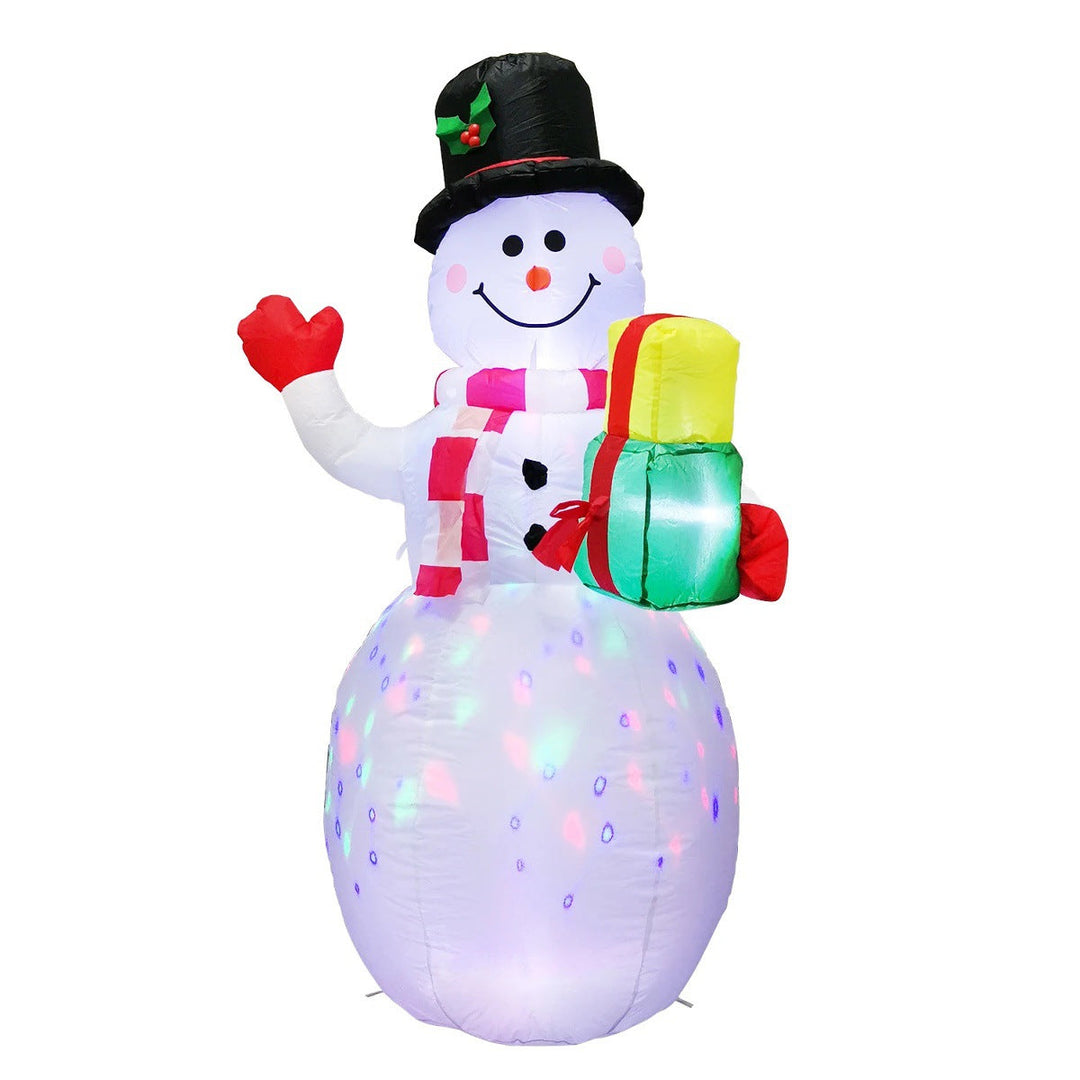 Inflatable Led Yard Santa Riding Polar Bear Outdoor Christmas Decoration With Internal Fan And Anchor Stakes
