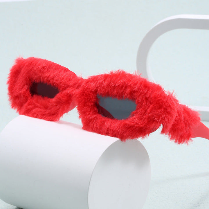 Ladies extravagant sunglasses with luxurious fur frame Kalsten