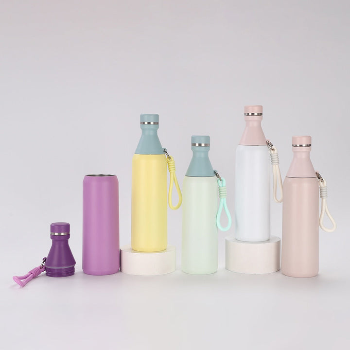 Ladies insulated drinking bottle with practical carrying strap Kalsten