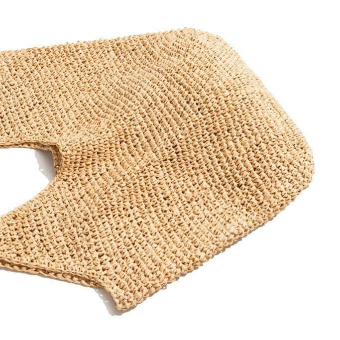 Handmade straw bag with practical interior Kalsten
