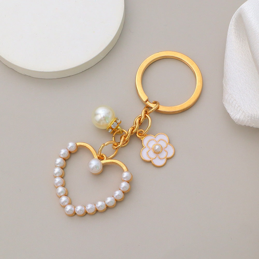 Keychain with heart and flower motif Kalsten