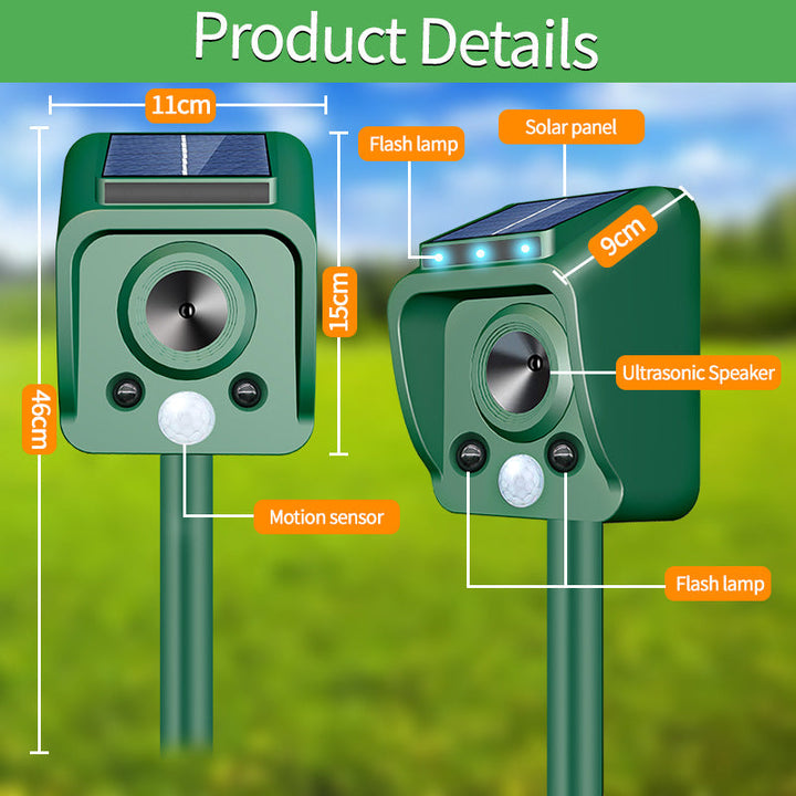 Solar-powered high-frequency animal repellent device Kalsten