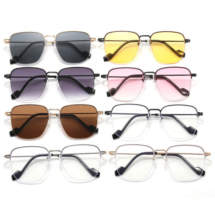 Women Designer Glasses with Square Frame and Glossy Metal Structure Kalsten