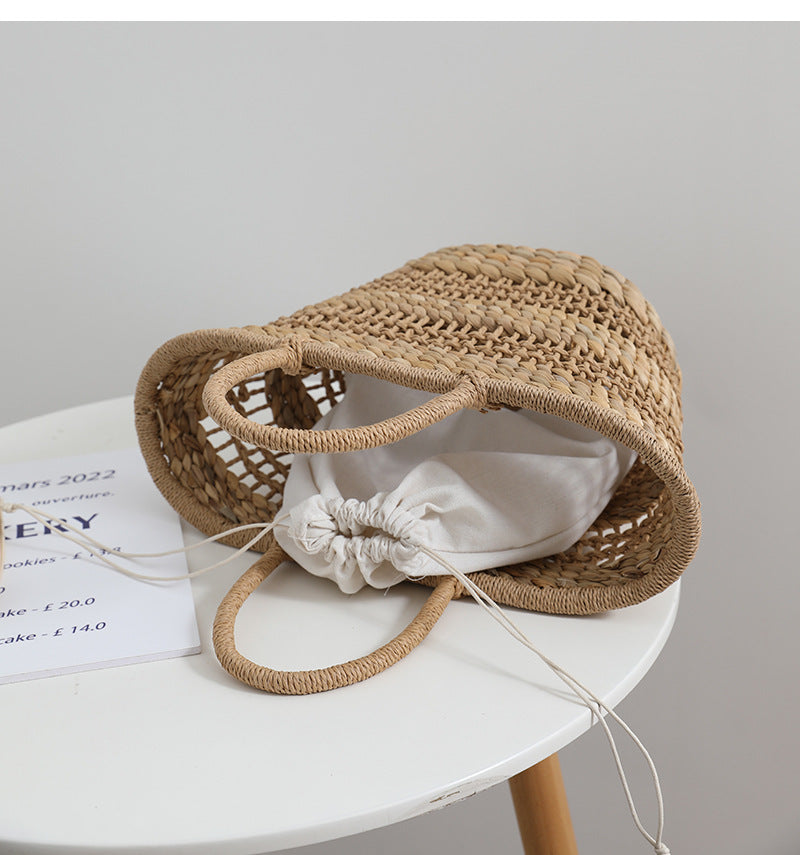 Handmade rattan bag with a removable lining insert Kalsten