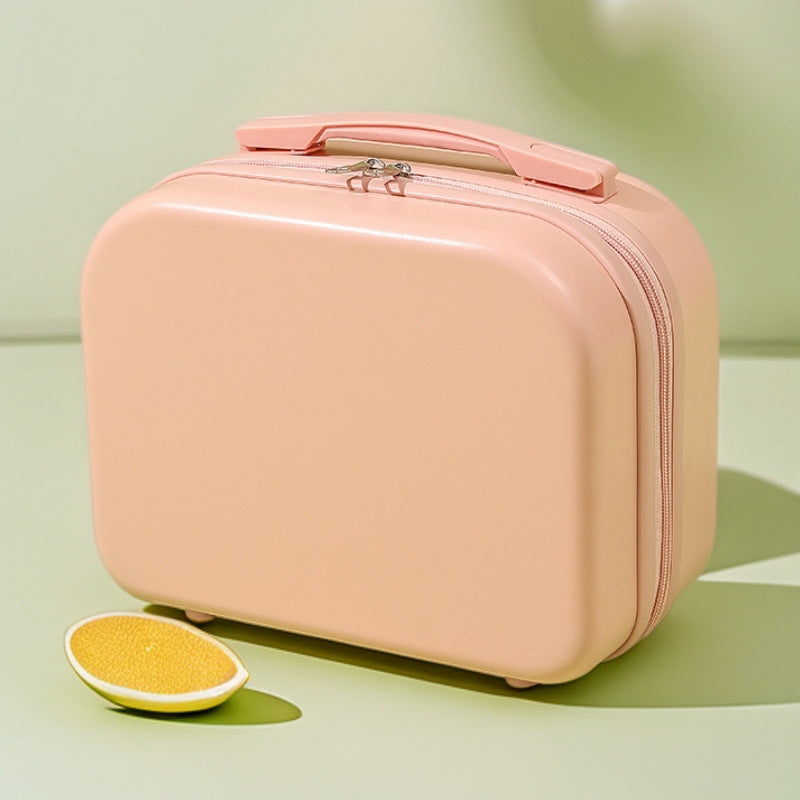 hard-shell travel vanity case with molded handle and double-zip closure Kalsten