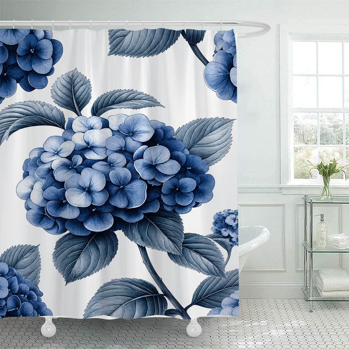 Floral Hydrangea Pattern Shower Curtain Kalsten