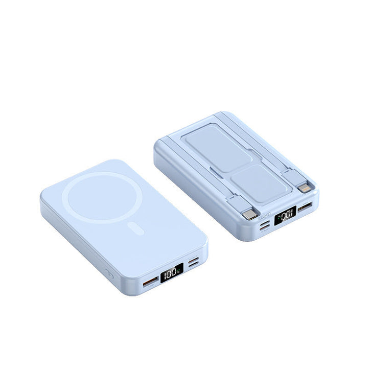 Portable power bank with integrated Qi charging function and digital capacity display Kalsten