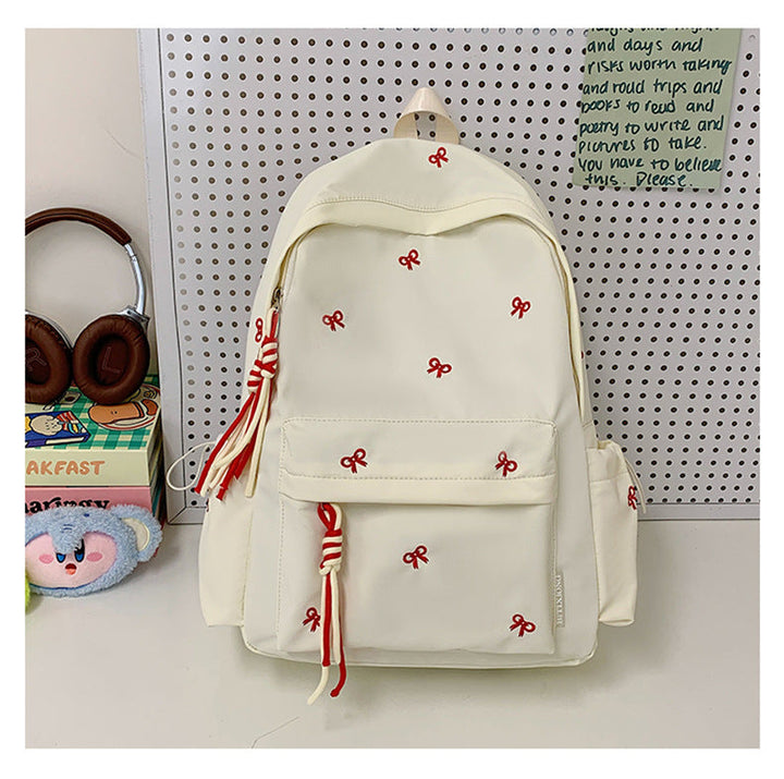 Charming Embroidered School Backpack