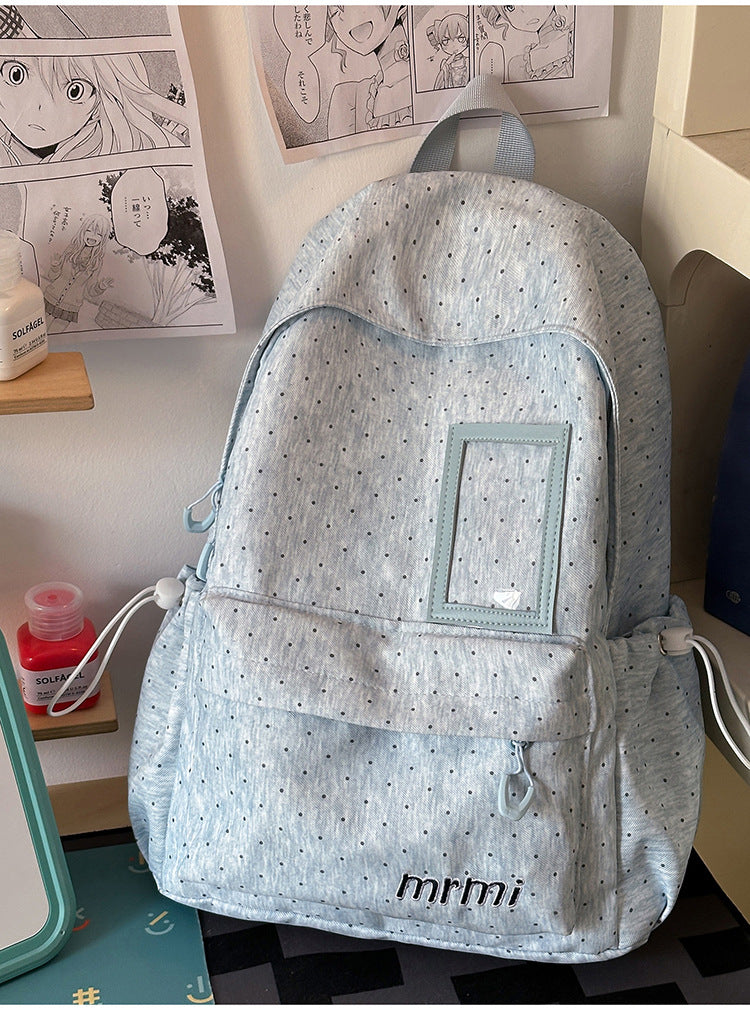 Casual Multi-Pocket School Backpack with Transparent Panel