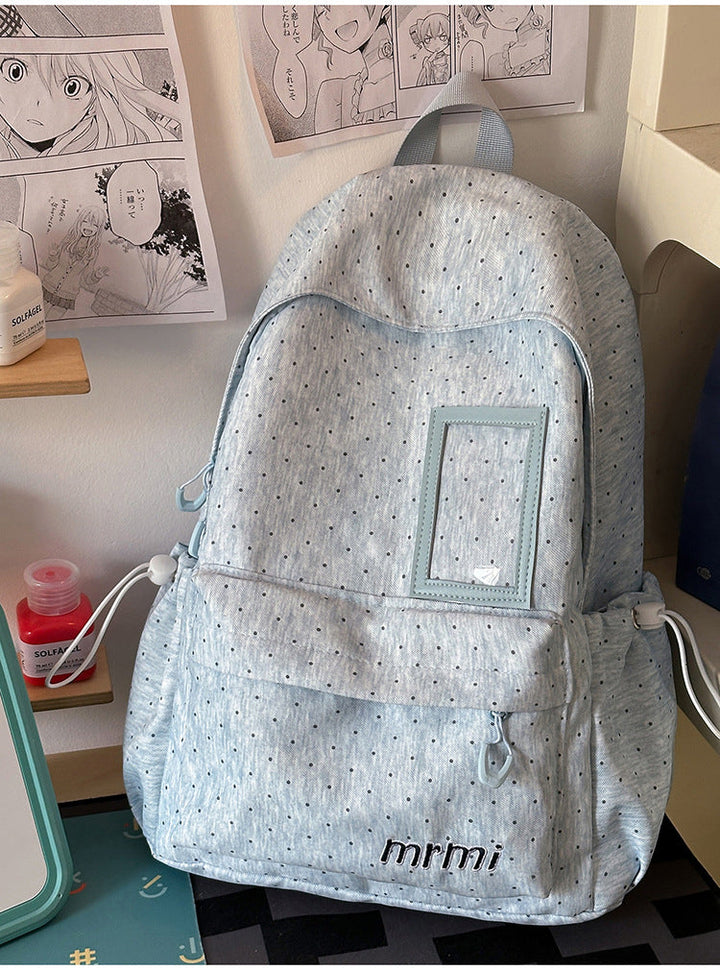Casual Multi-Pocket School Backpack with Transparent Panel