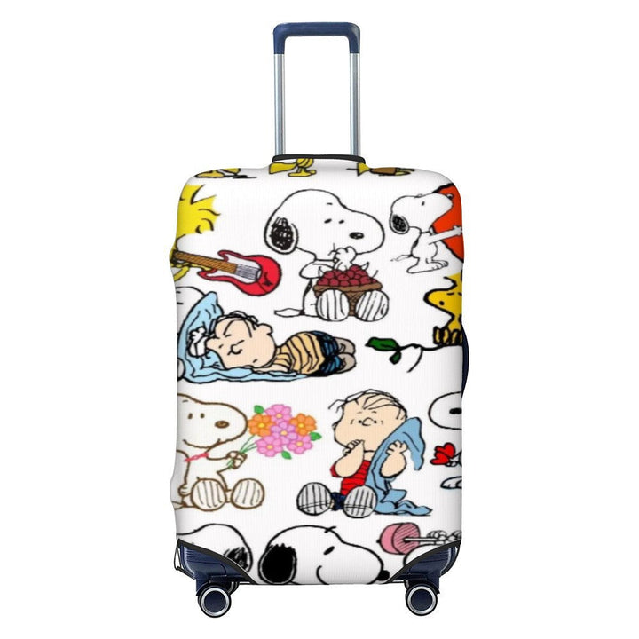 Unisex nano elastic suitcase cover with Snoopy comic motif, stretchy protective cover for trolley with four wheels Kalsten