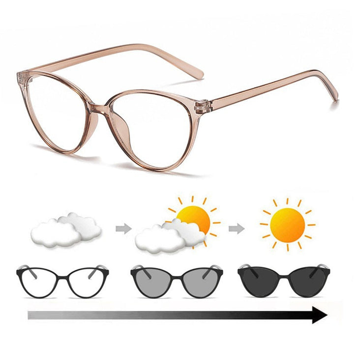 Women's trendy light-sensitive cat-eye glasses Kalsten