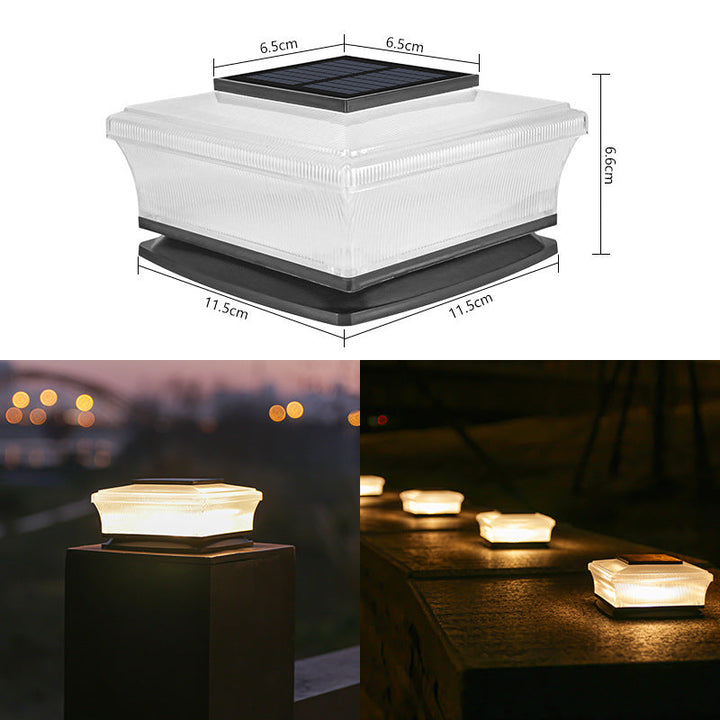 Low-Profile Solar Deck Post Cap Light With Warm Ambient Glow Kalsten