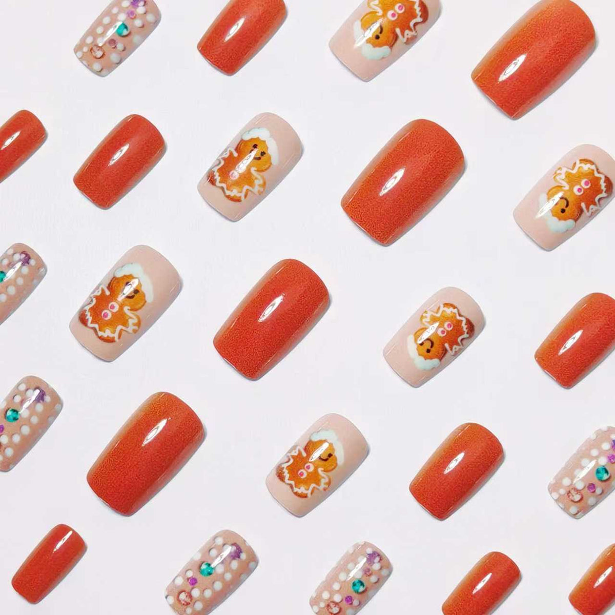 Festive Gingerbread-Themed Nail Art Acalora