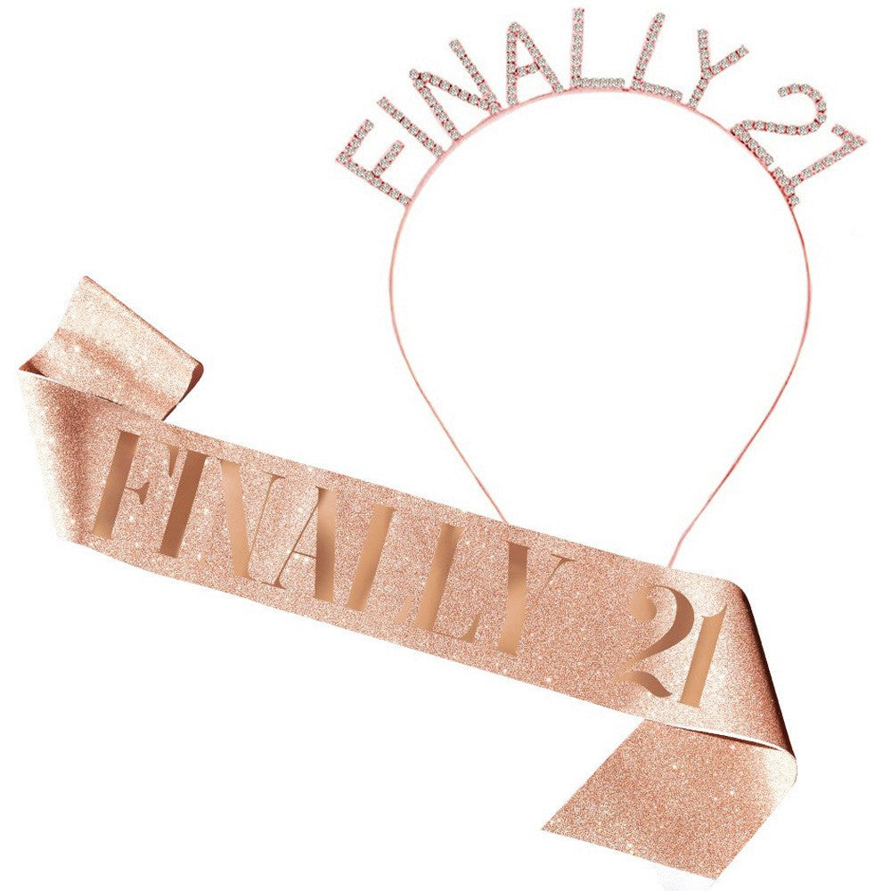 Women's Glittering Hairband with Inscription Kalsten