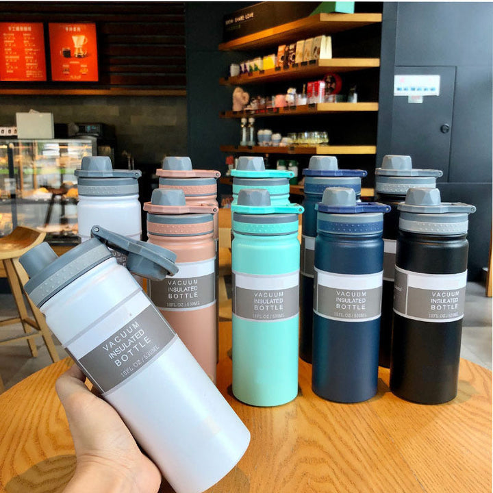 Women's insulated drinking bottle with integrated silicone drinking lid Kalsten