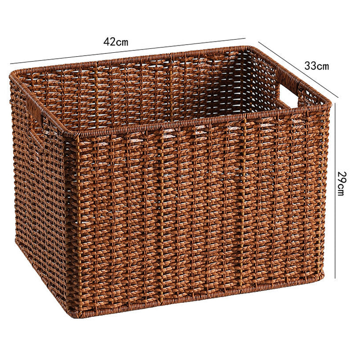 Large Woven Storage Bin with Ergonomic Cutout Handles Kalsten