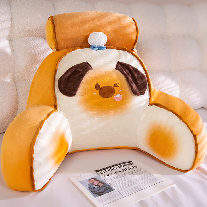 Ergonomic Plush Back Support Pillow in Dog Design Kalsten