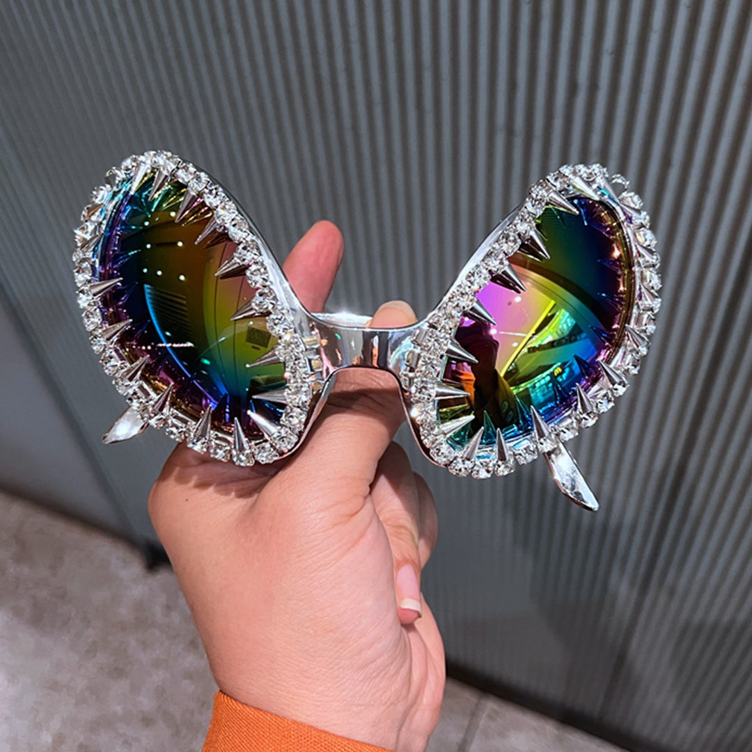 Women futuristic statement sunglasses with glittering crystal frame Kalsten