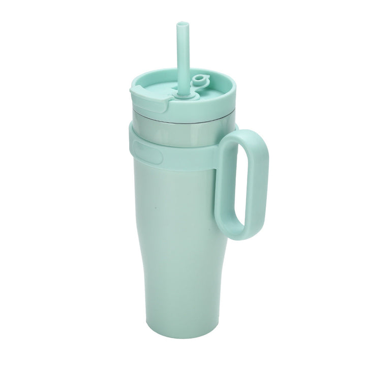 Ladies' insulated drinking cup with non-slip handle and integrated straw Kalsten