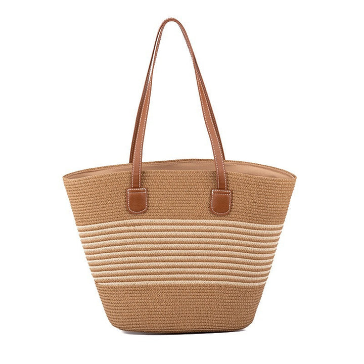 Elegant and Versatile Beach Bag with Leather Handles Kalsten