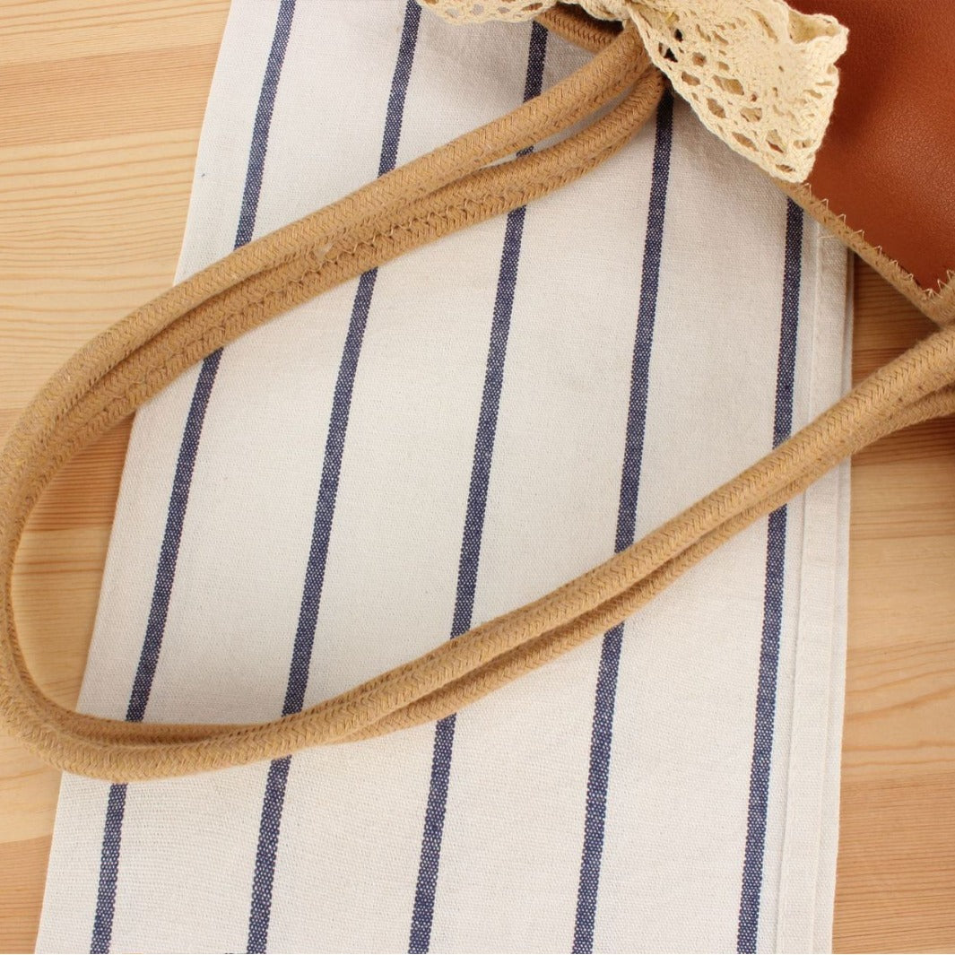 Elegant Bast shoulder bag with leather details Kalsten