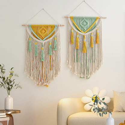 Macramé Wall Hanging Tapestry with Decorative Fringe Acalora
