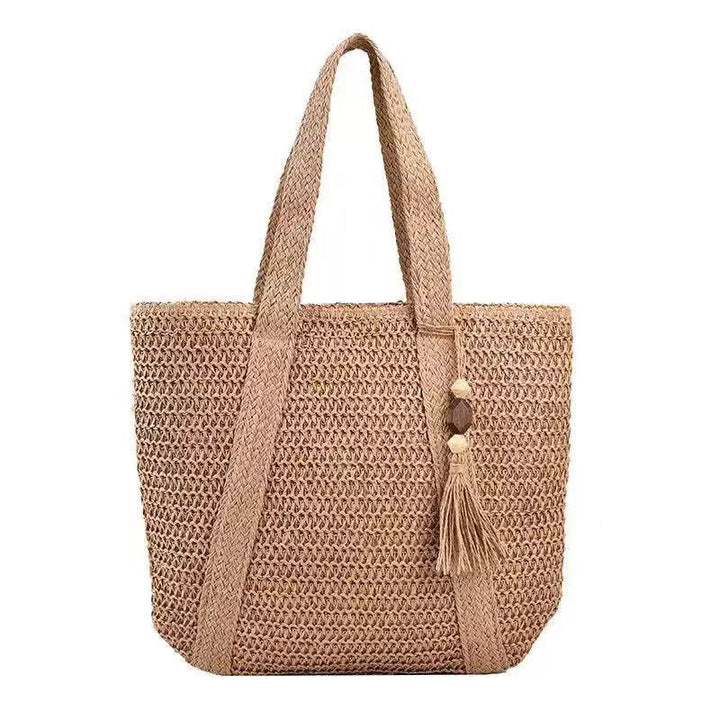 Handbag Made of Natural Weave with Decorative Tassel Detail Kalsten