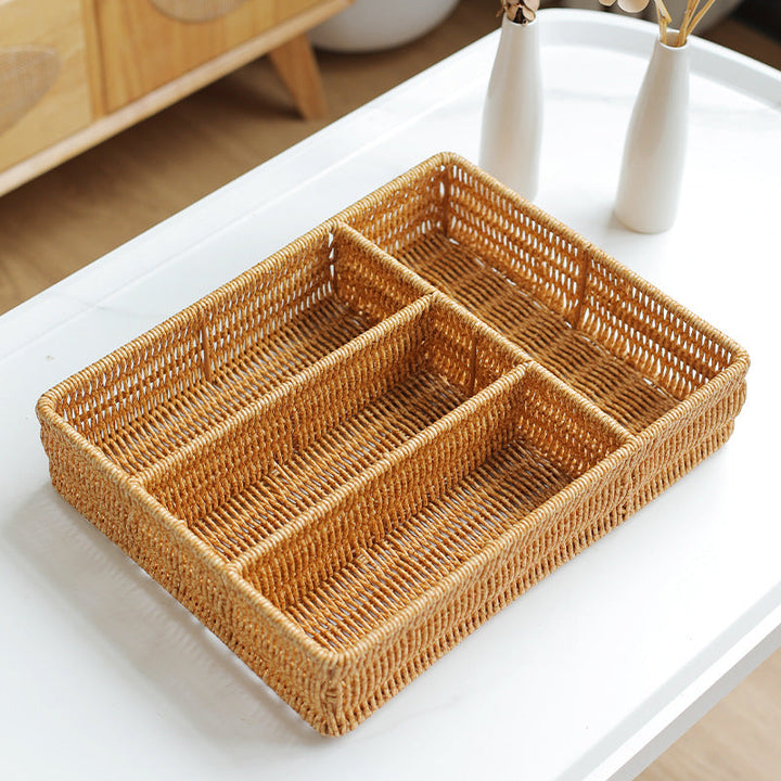 Unisex Handwoven Storage Basket with Multiple Compartments Kalsten