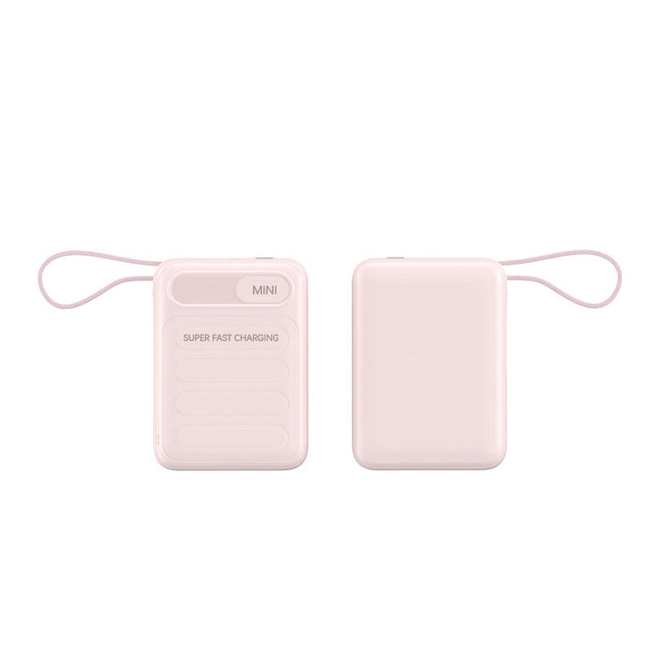 Portable power bank with integrated fast charging cables and digital charging status indicator Kalsten