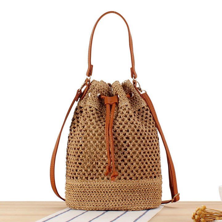 Braided Bucket Bag Made of Natural Material Kalsten