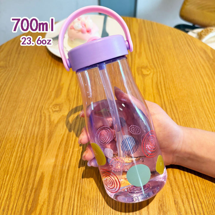Women's Creative Water Bottle with Silicone Carrying Strap Kalsten