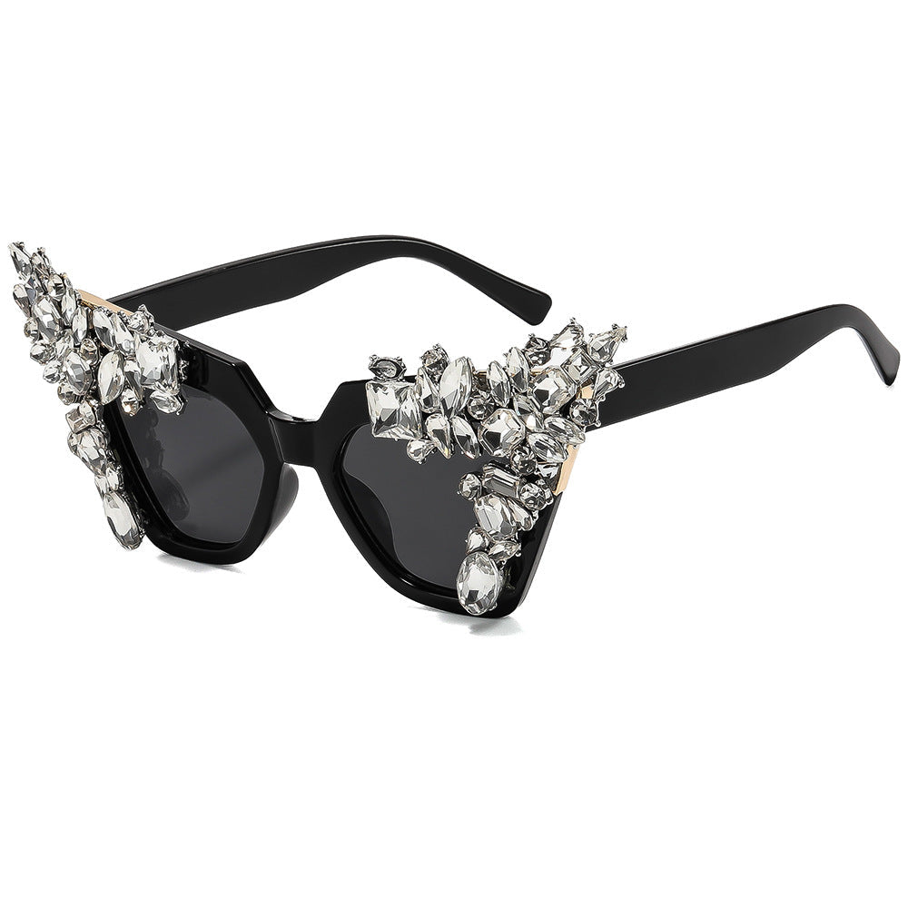 Ladies glamorous cat-eye sunglasses with extravagant crystal embellishments Kalsten