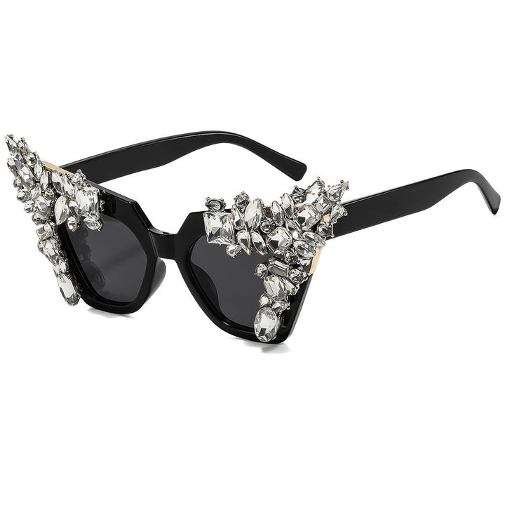 Ladies glamorous cat-eye sunglasses with extravagant crystal embellishments Kalsten