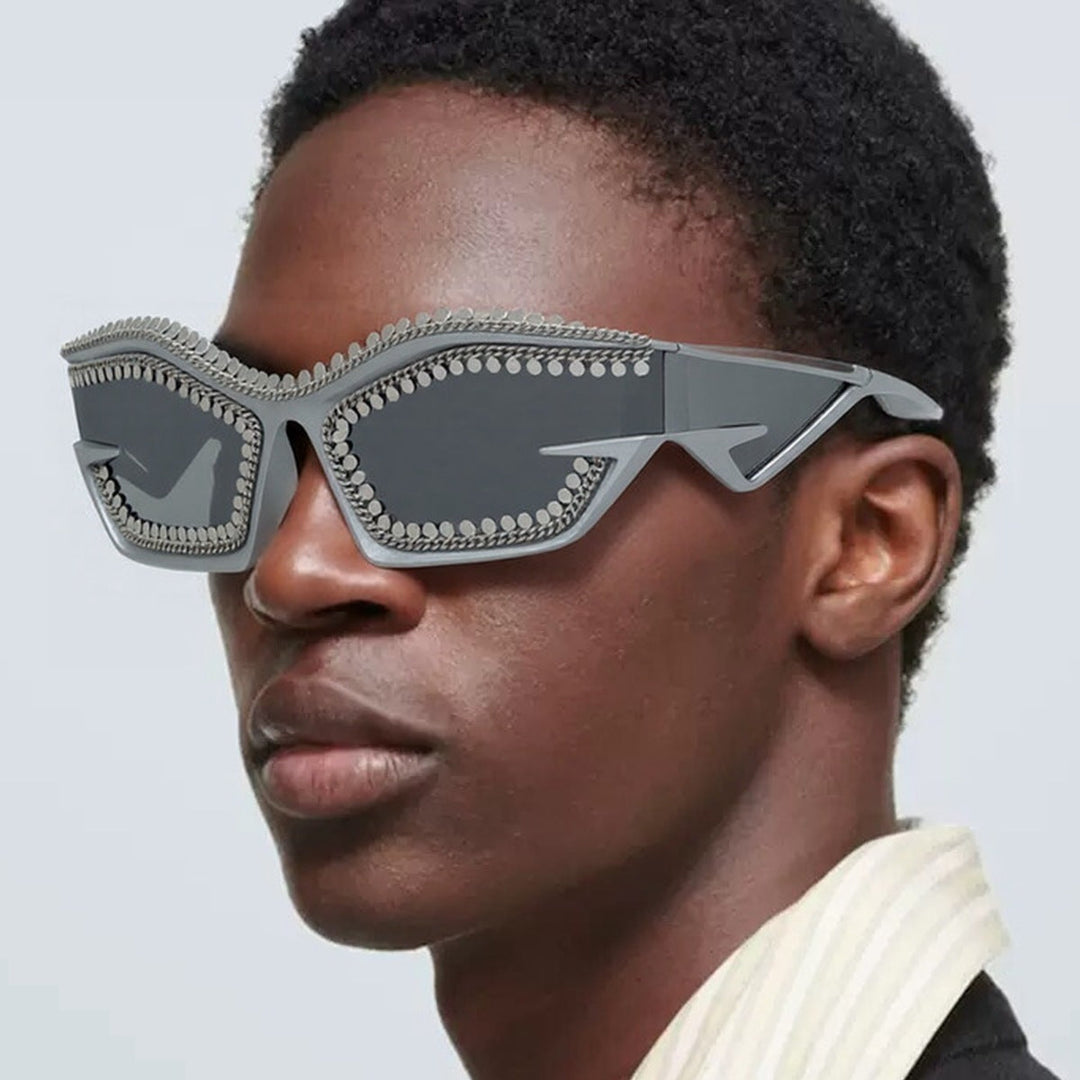 Ladies designer sunglasses in a futuristic look with sparkling rhinestone embellishment Kalsten