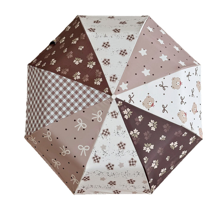 Women's Folding Umbrella with Exclusive Patchwork Design Kalsten