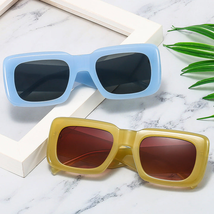 Women oversized sunglasses with square frame and transparent design Kalsten