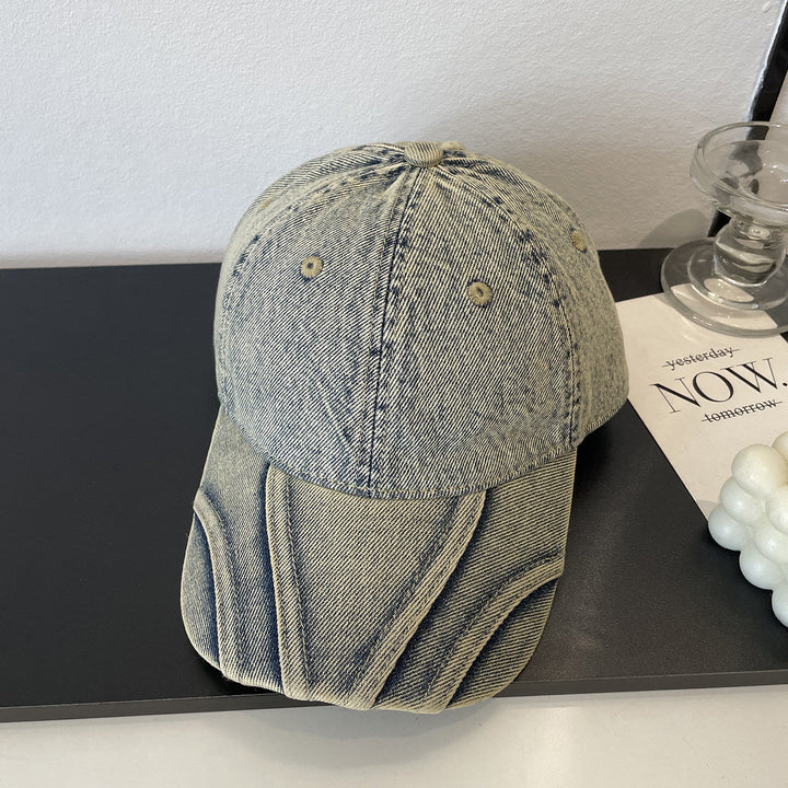 Women's Vintage Distressed Denim Baseball Cap Kalsten