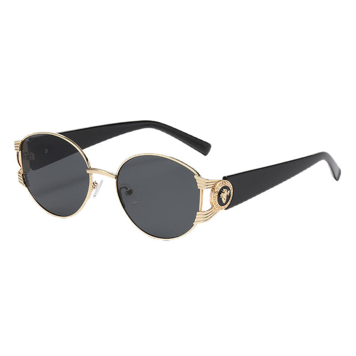 Ladies elegant sunglasses with luxurious metal frame and mirrored lenses Kalsten