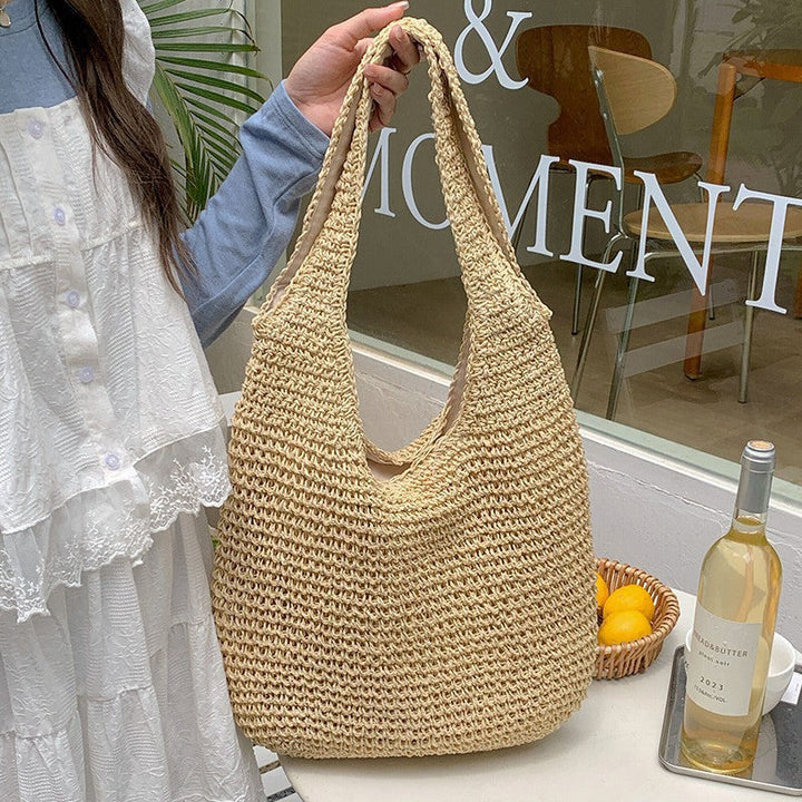 Elegant and Versatile Beach Bag with Leather Handles Kalsten
